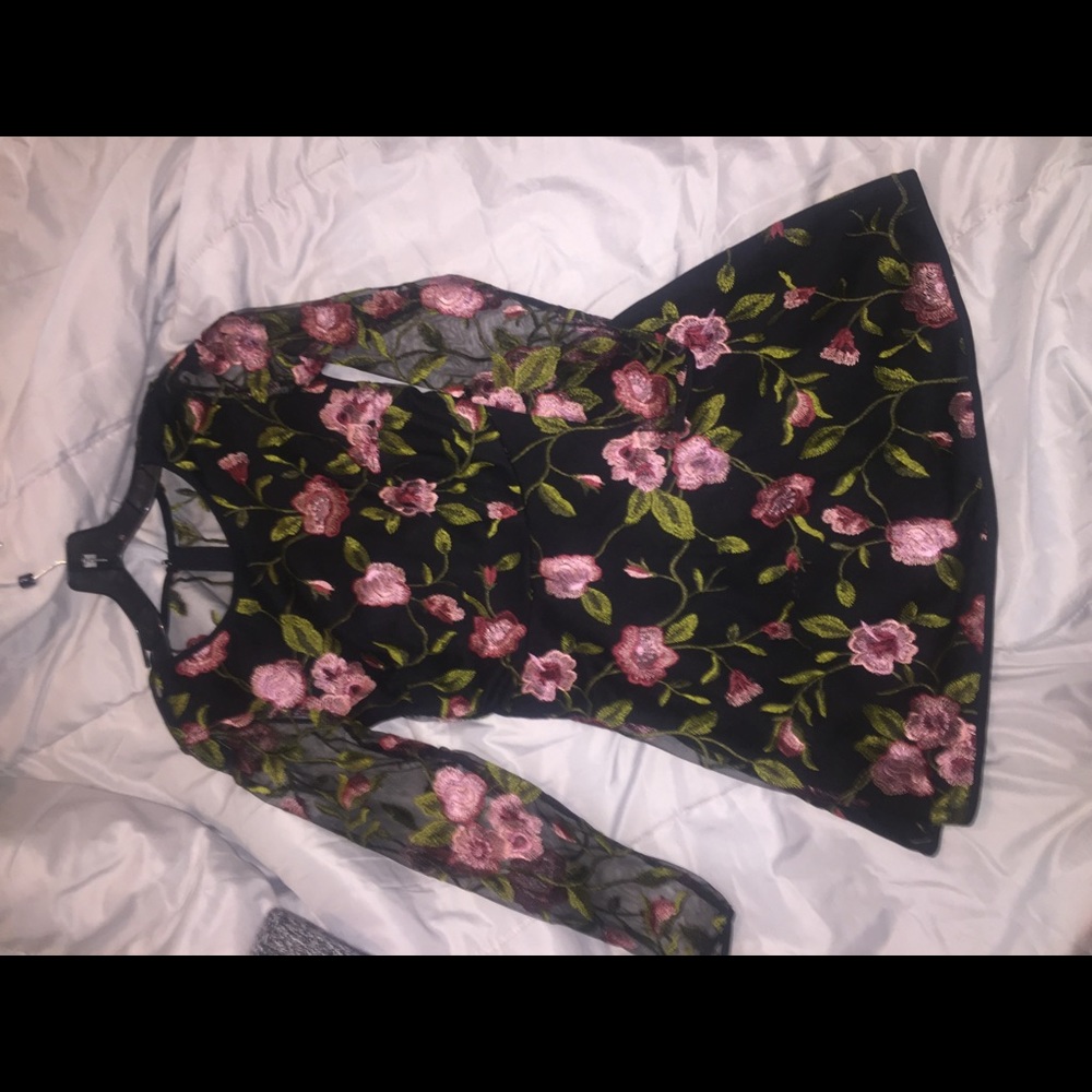 flower embroidered short formal homecoming dress